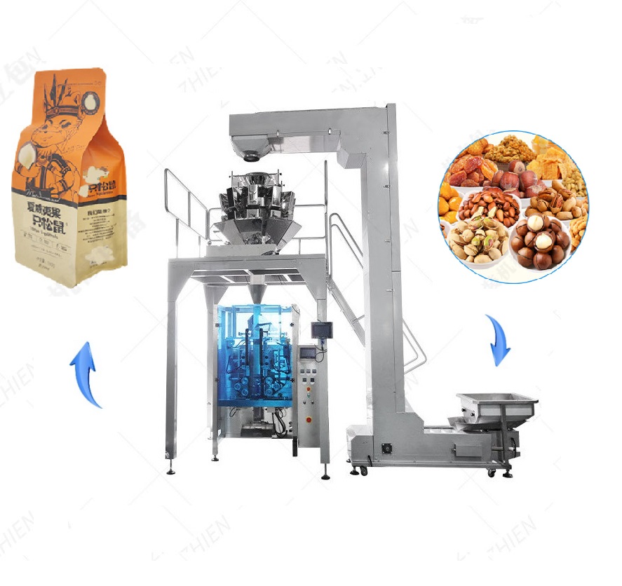 Sistema di pesatura e confezionamento alimentare verticale multifunzione con macchina VFFS automatica per biscotti alimentari gonfi